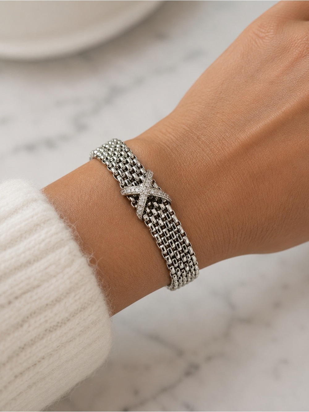 David Yurman Diamond 'X' Multistrand Bracelet